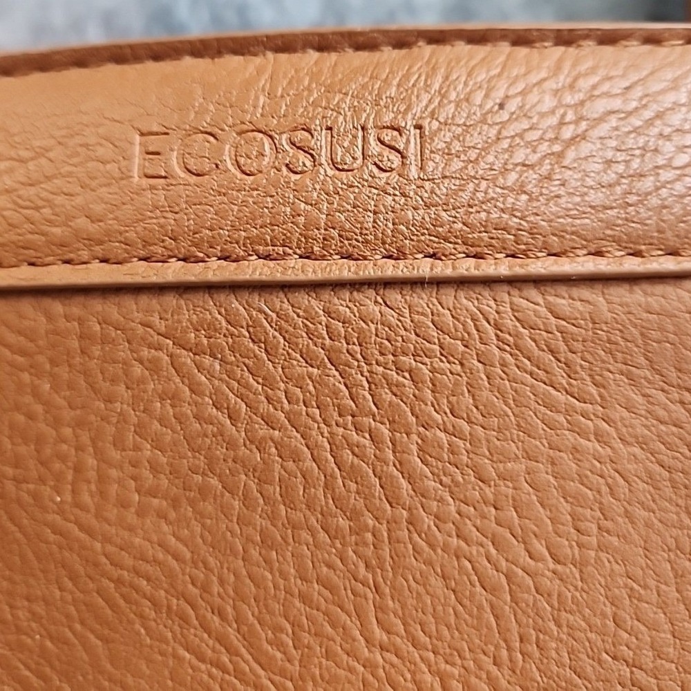 Vintage ECOSUSI Laptop Tote Bag Briefcase Womens VEGAN Faux Leather Brown - Picture 2 of 10